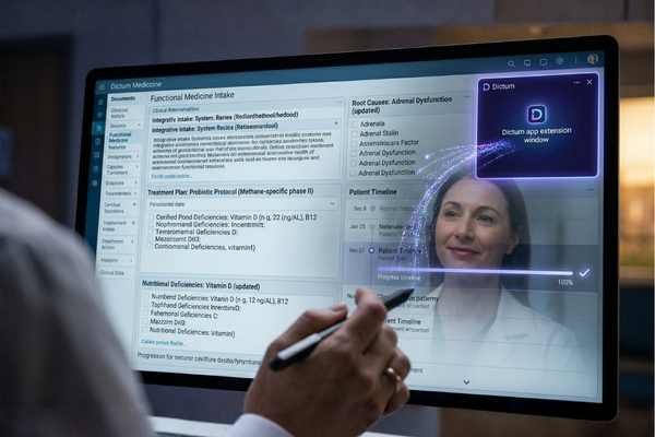 Dictum interface prepared for exporting clinical documentation